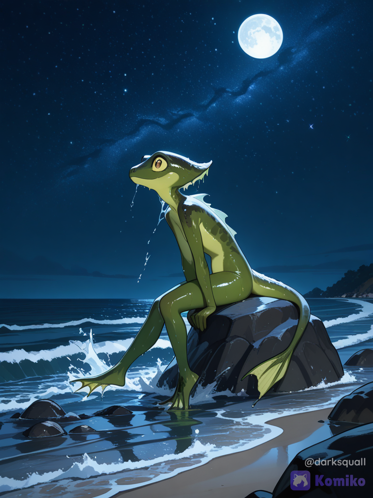 Newt soñando con la luna 🌕🌊