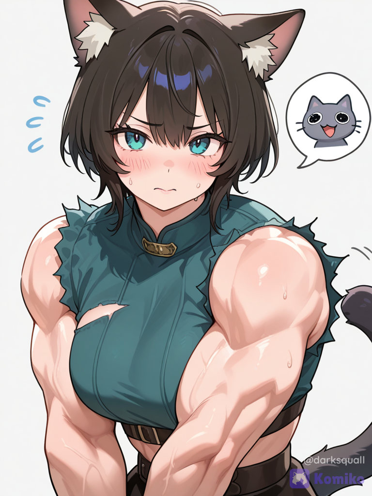 ¡Neko fuerte y cute! 💪😳🐱