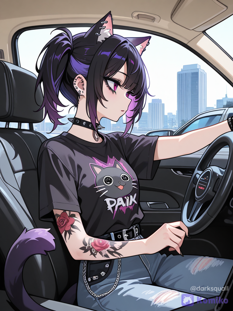Komiko al volante 🐱✨