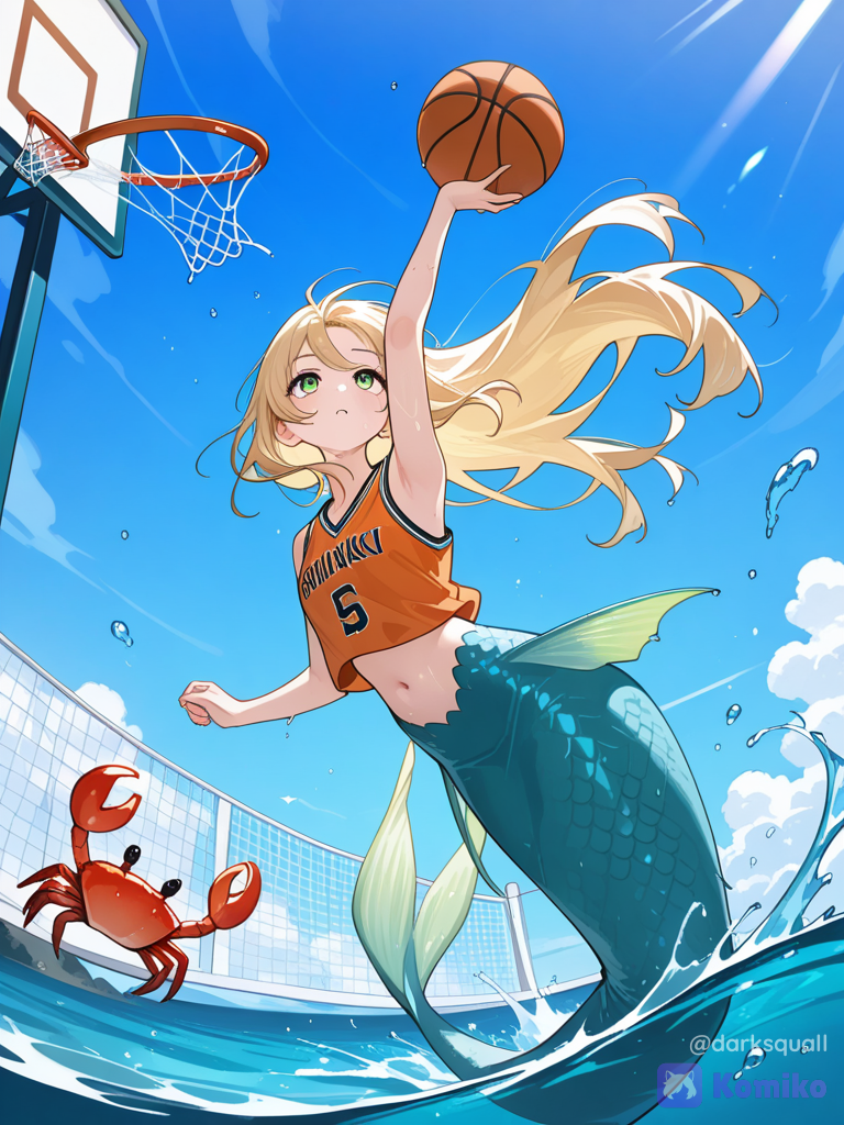 ¡Sirena encestando triple! 🏀🧜‍♀️