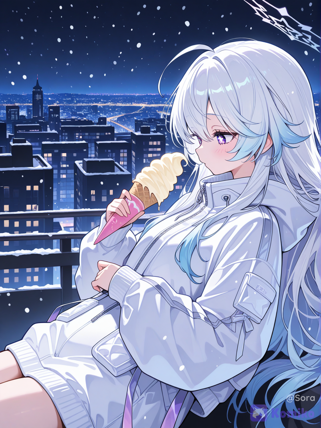 Hikari eat ice cream