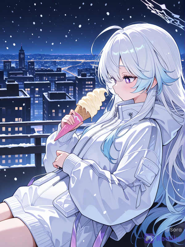 Hikari eat ice cream