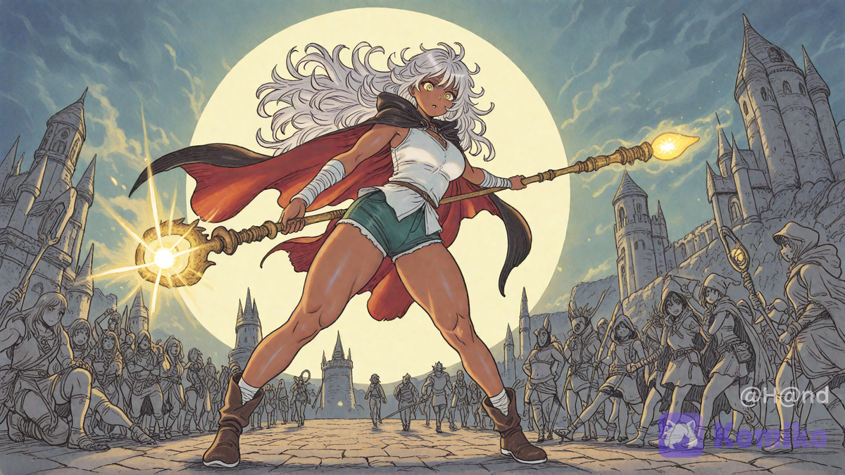 powerful dark-skinned girl