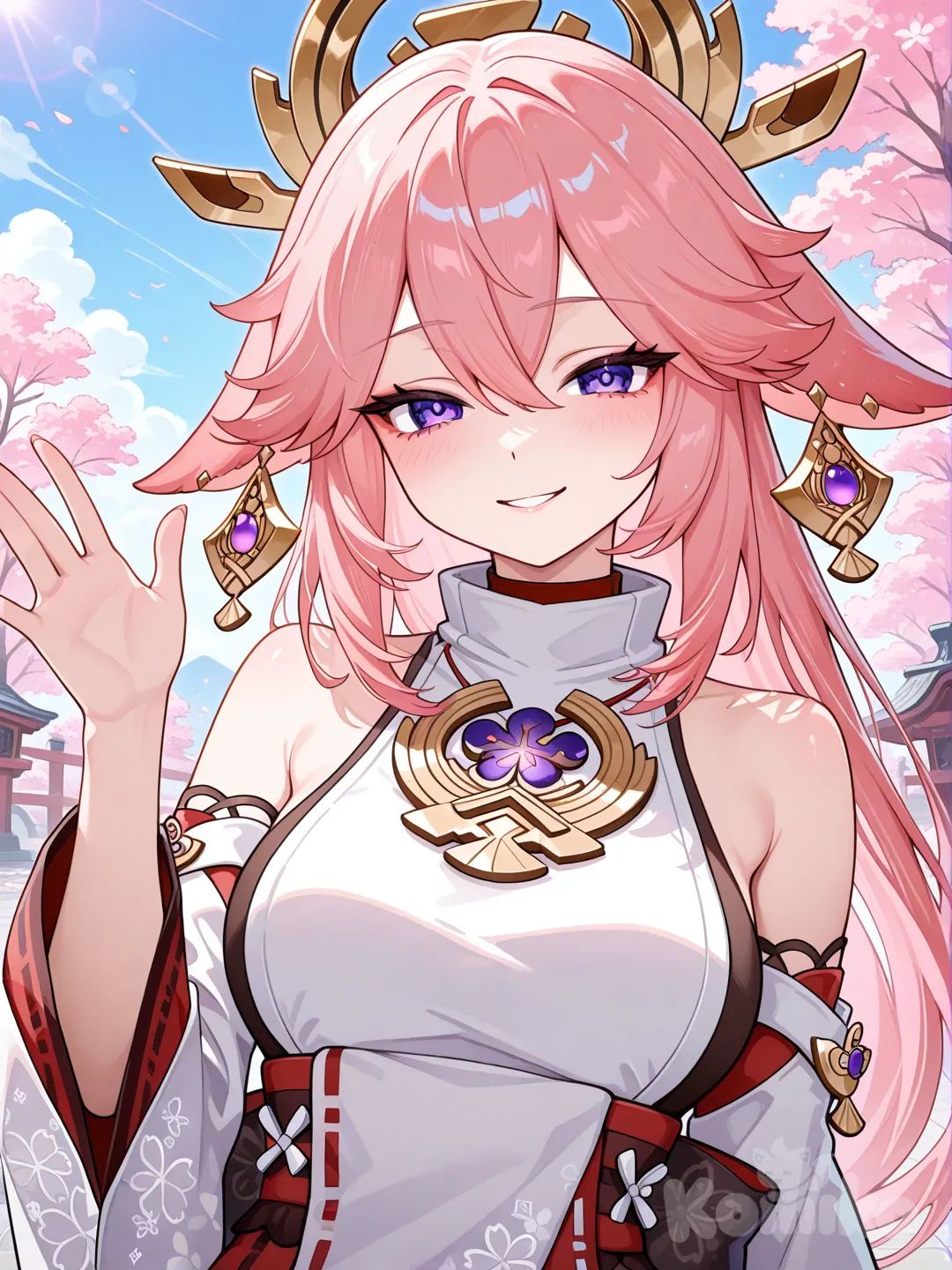 @Yae_Miko waving Good morning