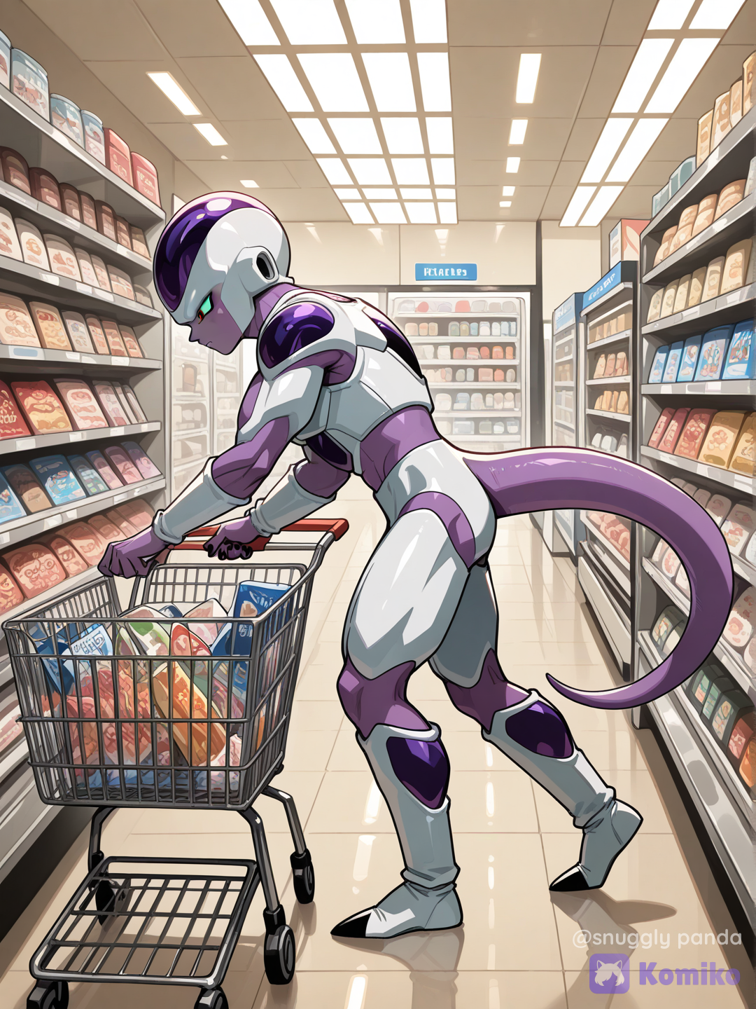 Frieza doing his grocery shopping
