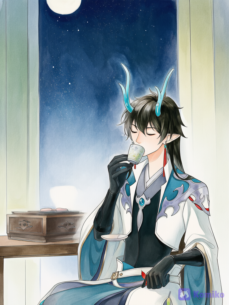 The High Elder enjoying some tea🍵