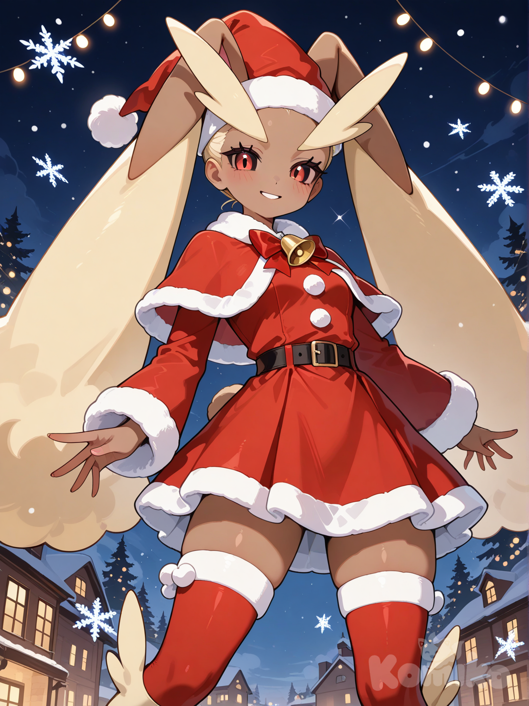 Lopunny de paseo en navidad.