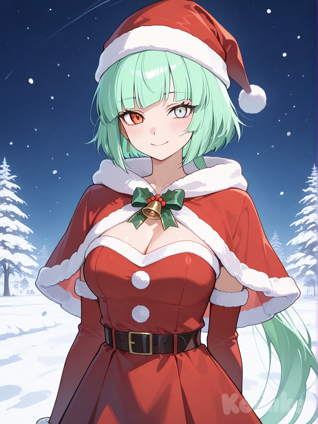 Emerald en la nieve navideña