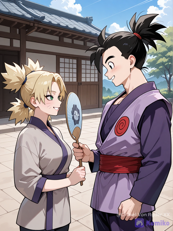 Gohan reencontrándose con temari