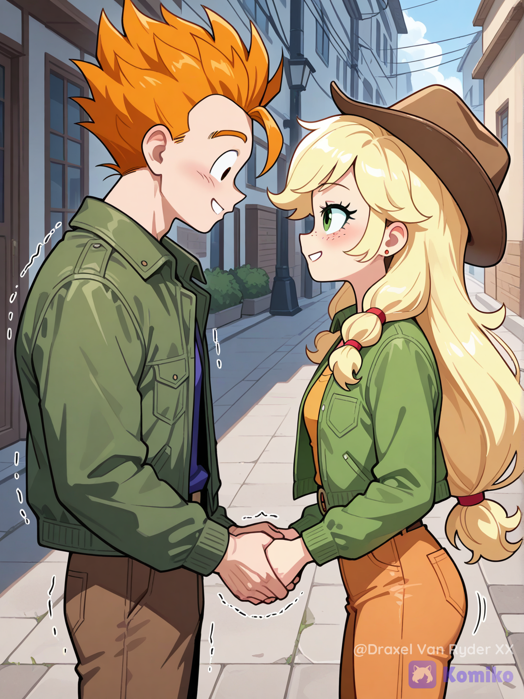 Gohan encontrándose con applejack