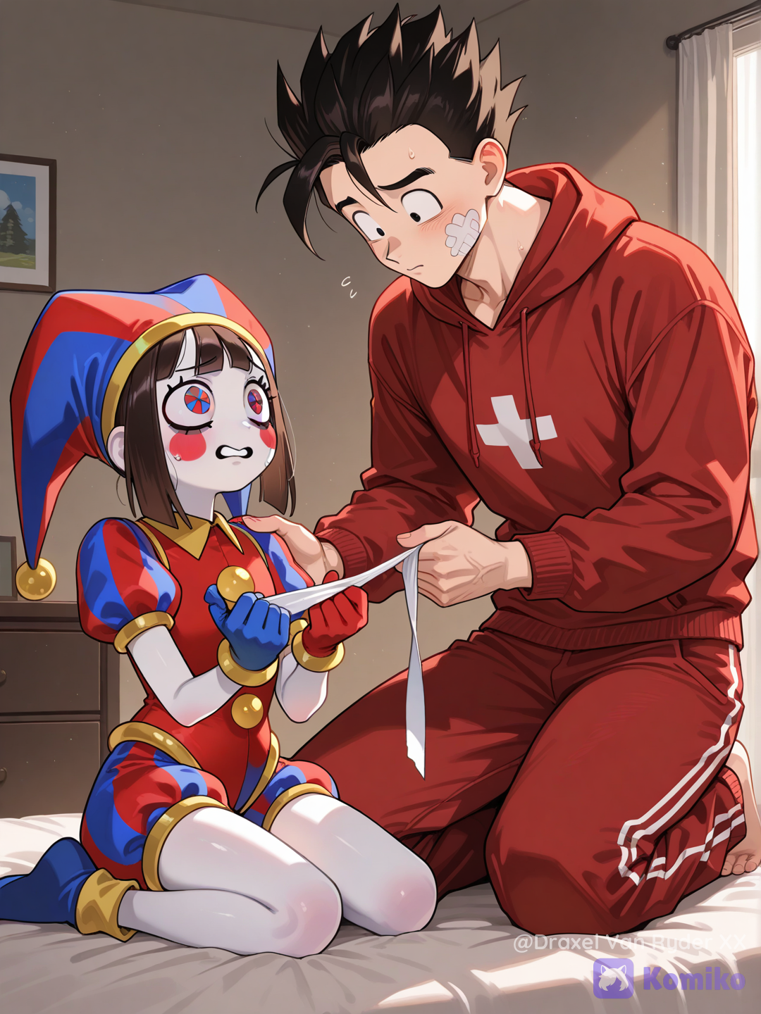Pomni se preocupa y cura a Gohan porque lo ama de verdad