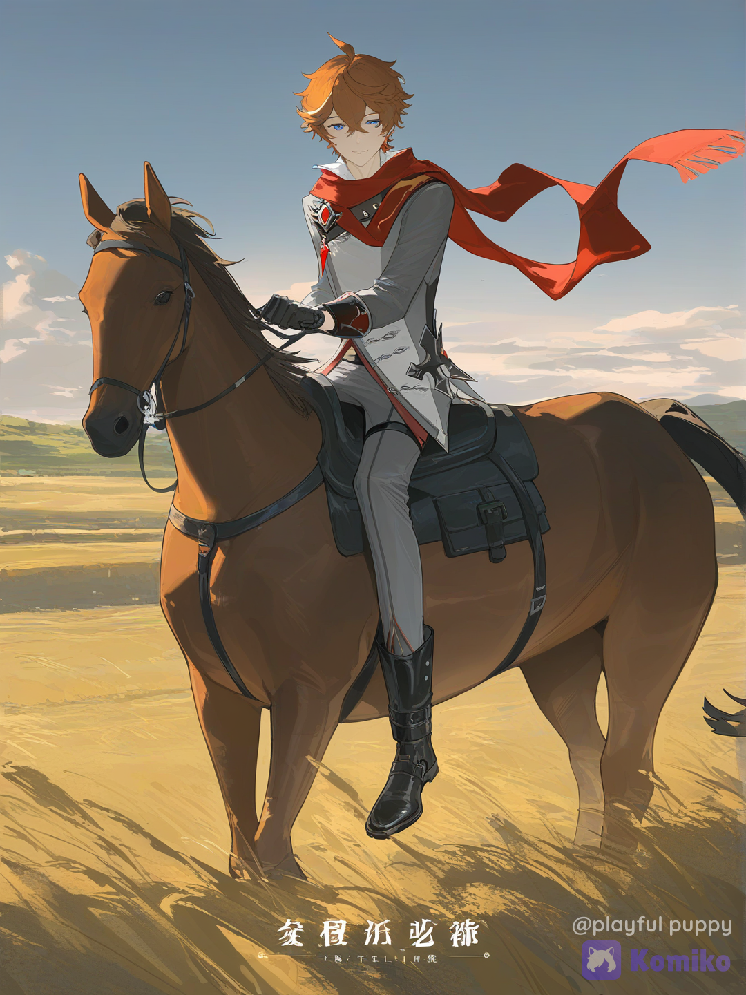 Childe ridding horse