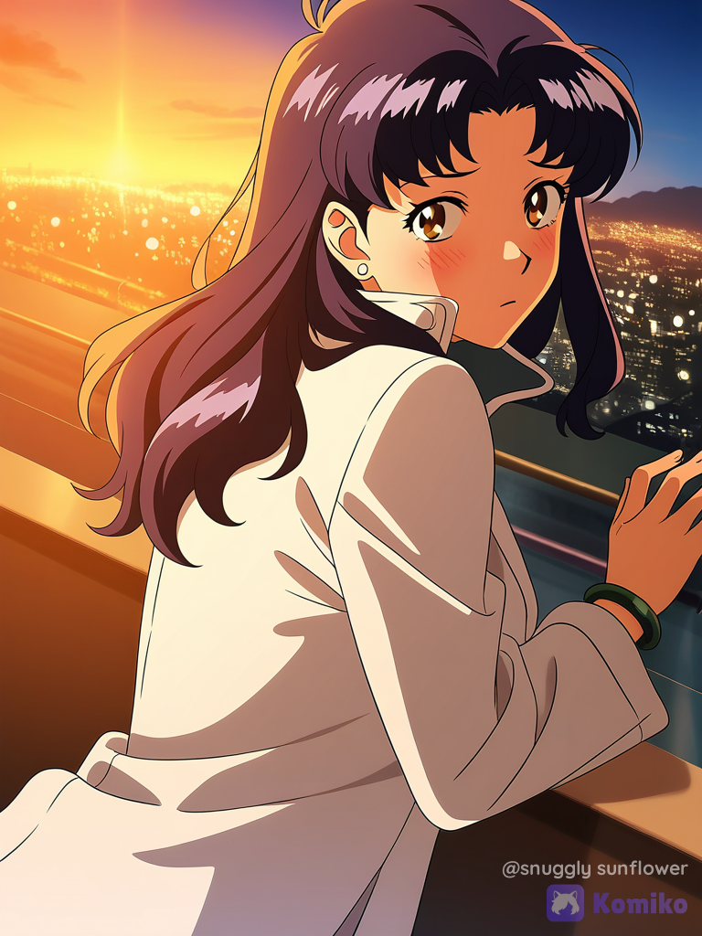 Misato's Golden Hour Glow 🌅✨