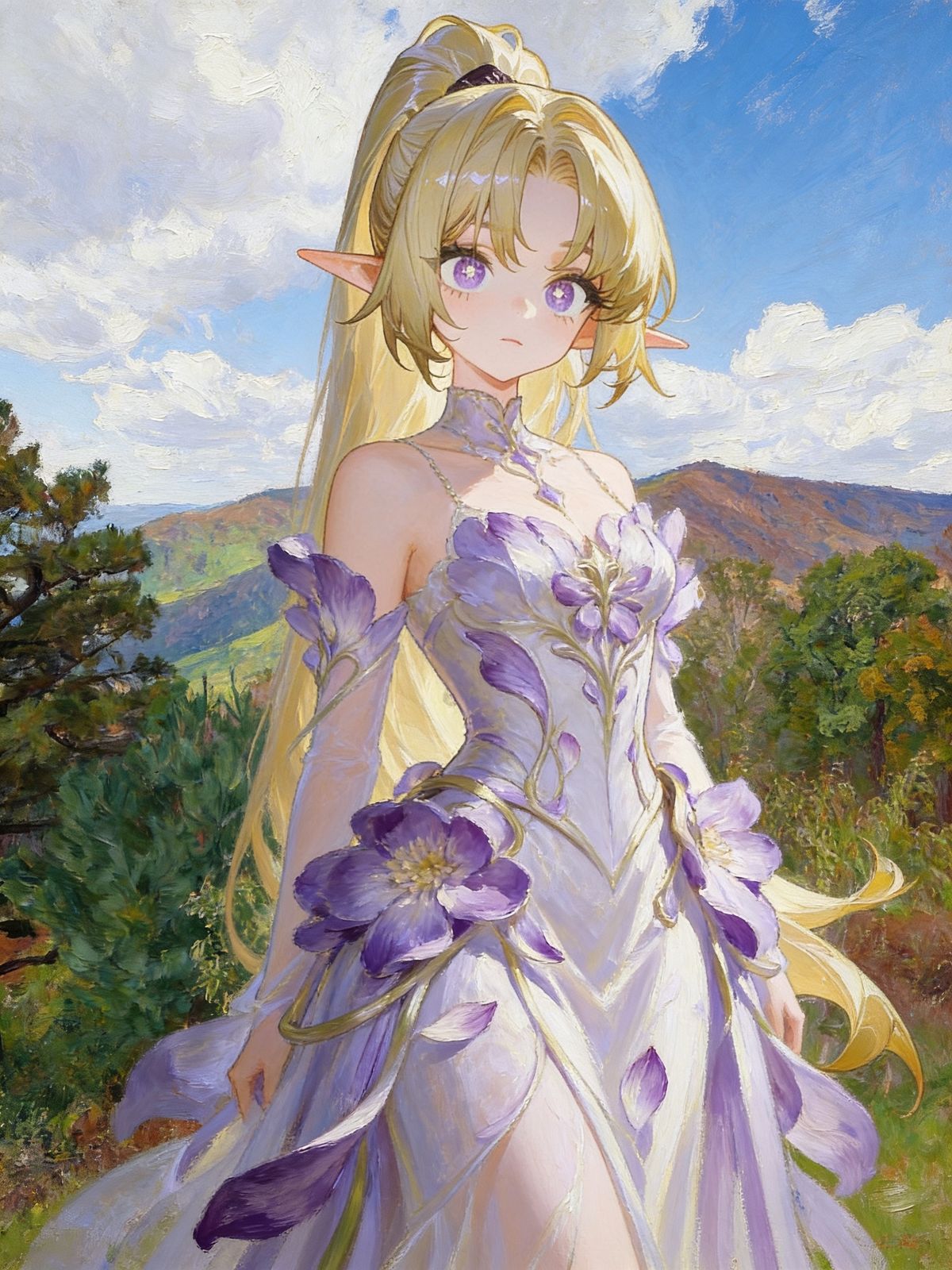 Fiorael's Chrysanthemums Dress