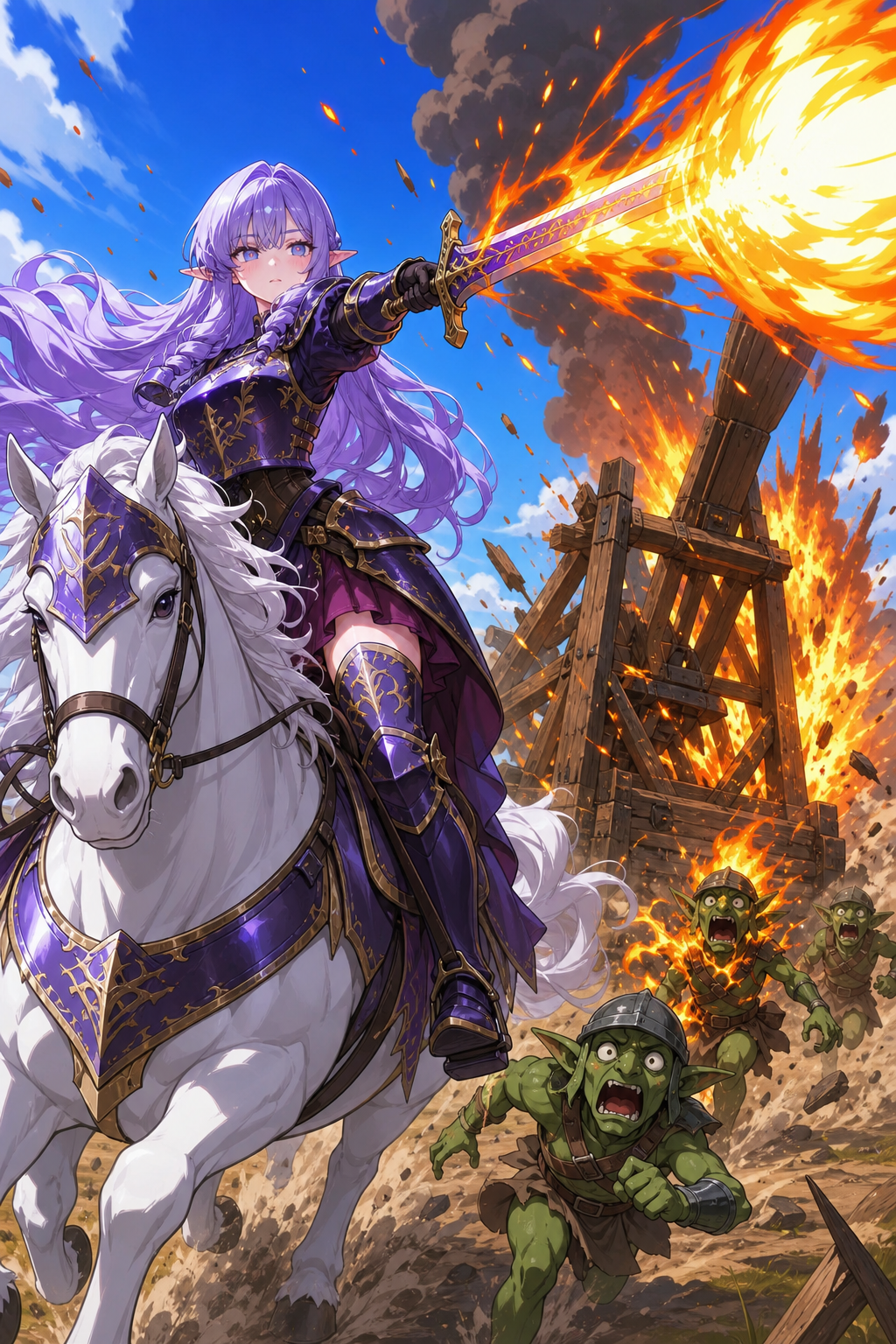 Elara's Fiery Horse Charge! ⚔️🔥