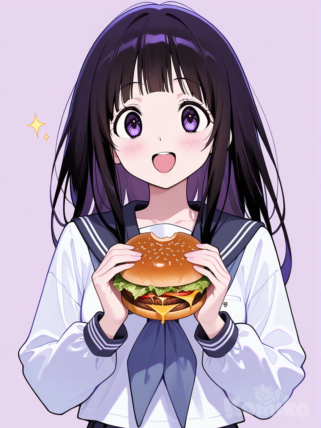 Chitanda Eru eat Burger