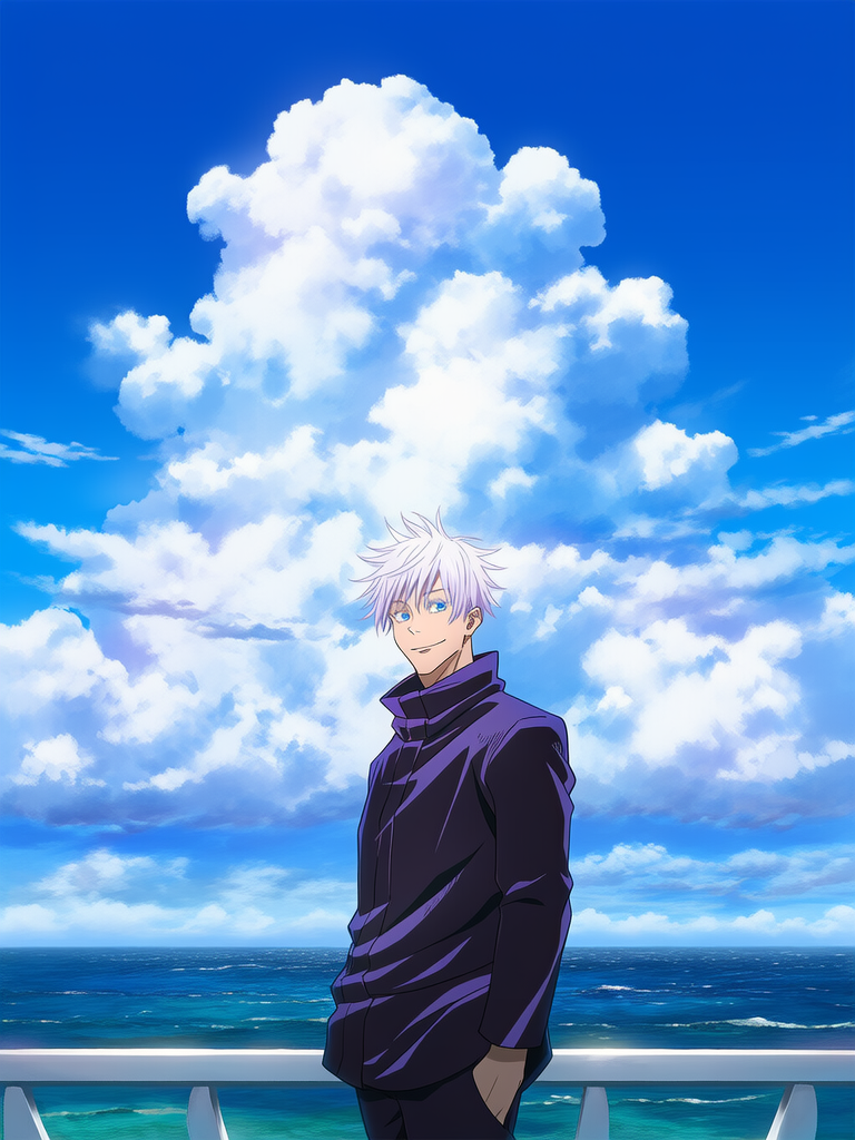 Gojo's chill ocean vibes 🌊☁️