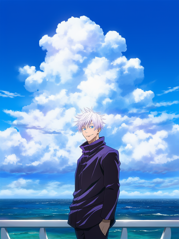 Gojo's chill ocean vibes 🌊☁️
