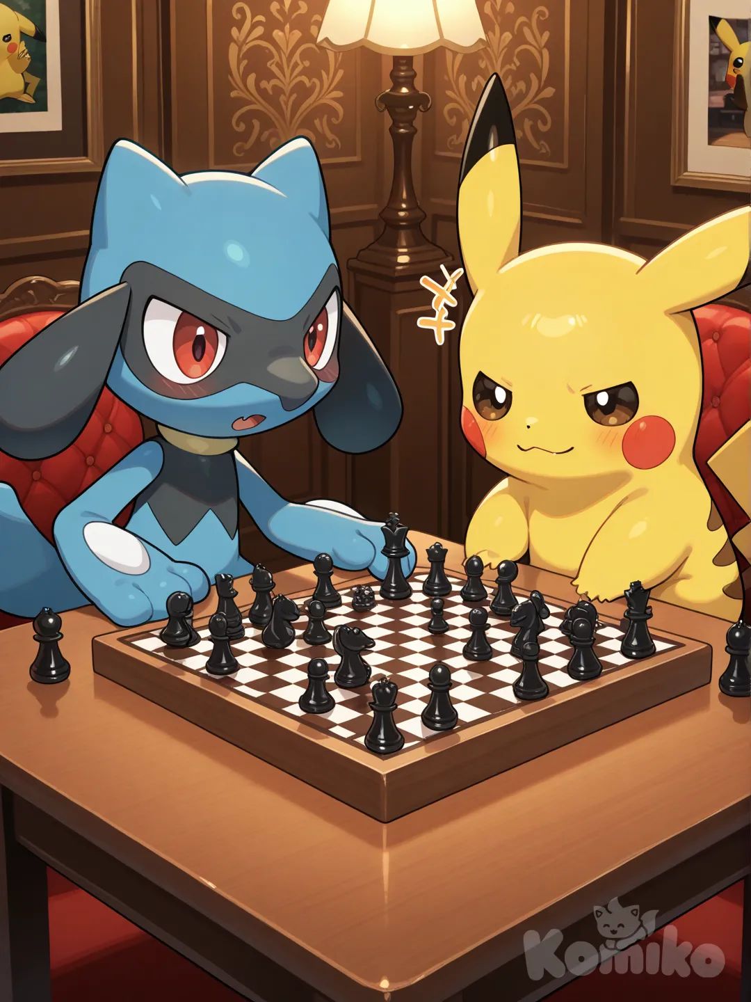 Riolu y pikachu ajedrez