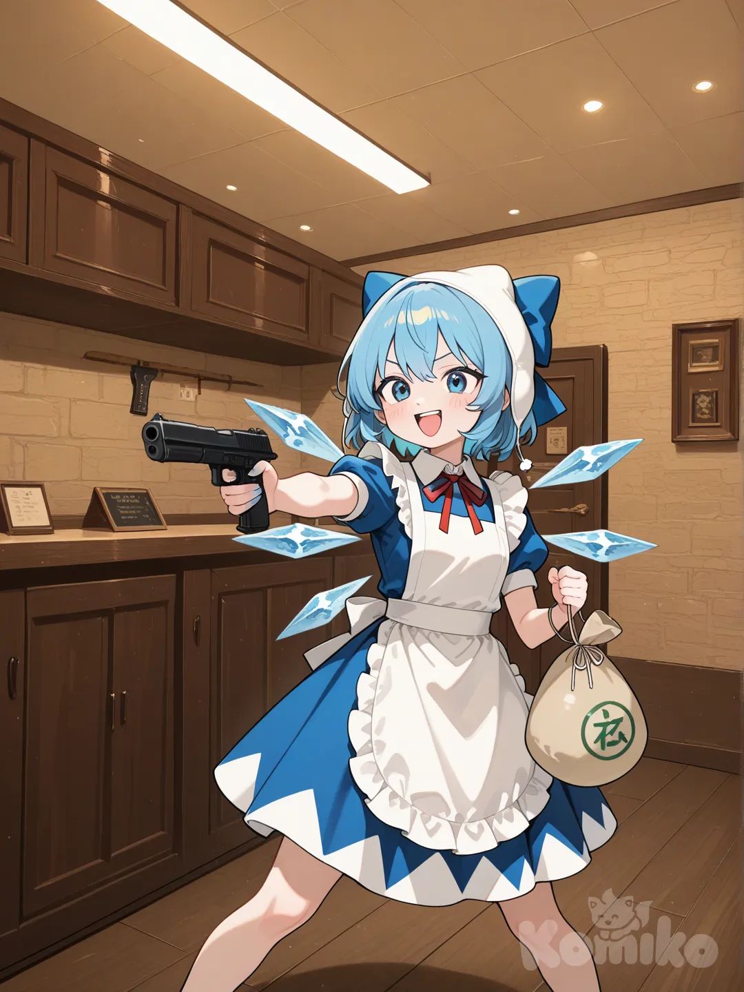 Cirno en banco robando