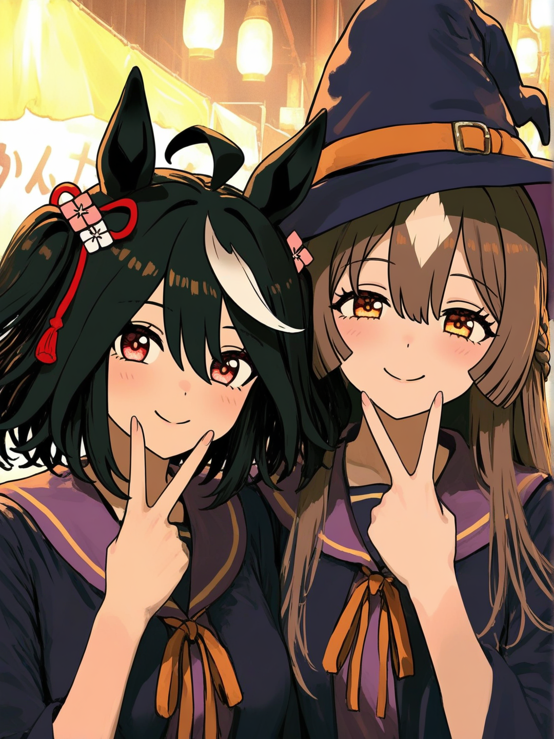@Satono_Diamond_(Umamusume), y @Kitasan_Black_(Umamusume) 