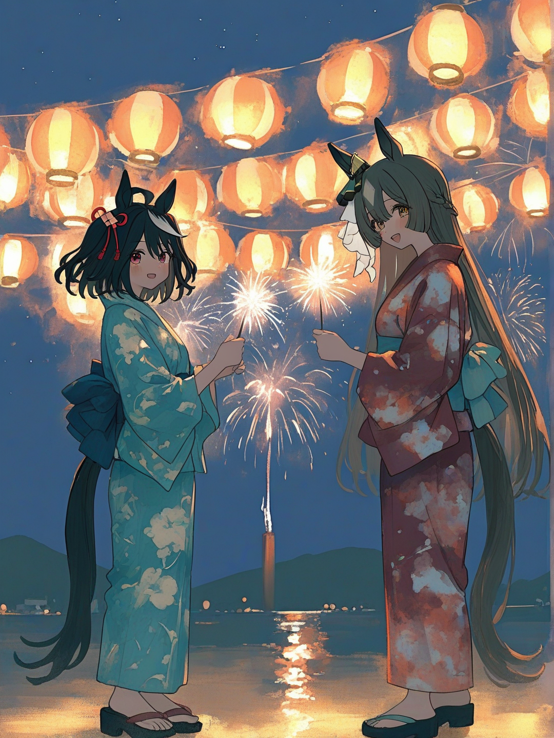 @Kitasan_Black_(Umamusume) y @Satono_Diamond_(Umamusume) 