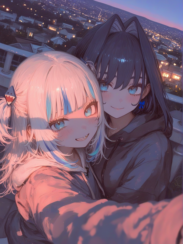 @Gawr_Gura, @Ouro_Kronii_(1St_Costume)