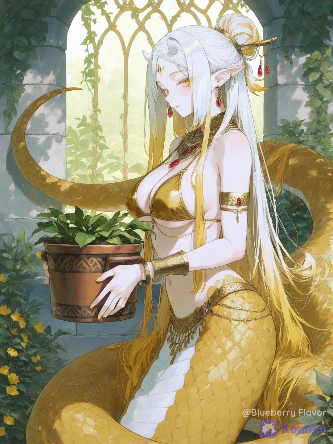 She loves plants, even though she lives in the desert