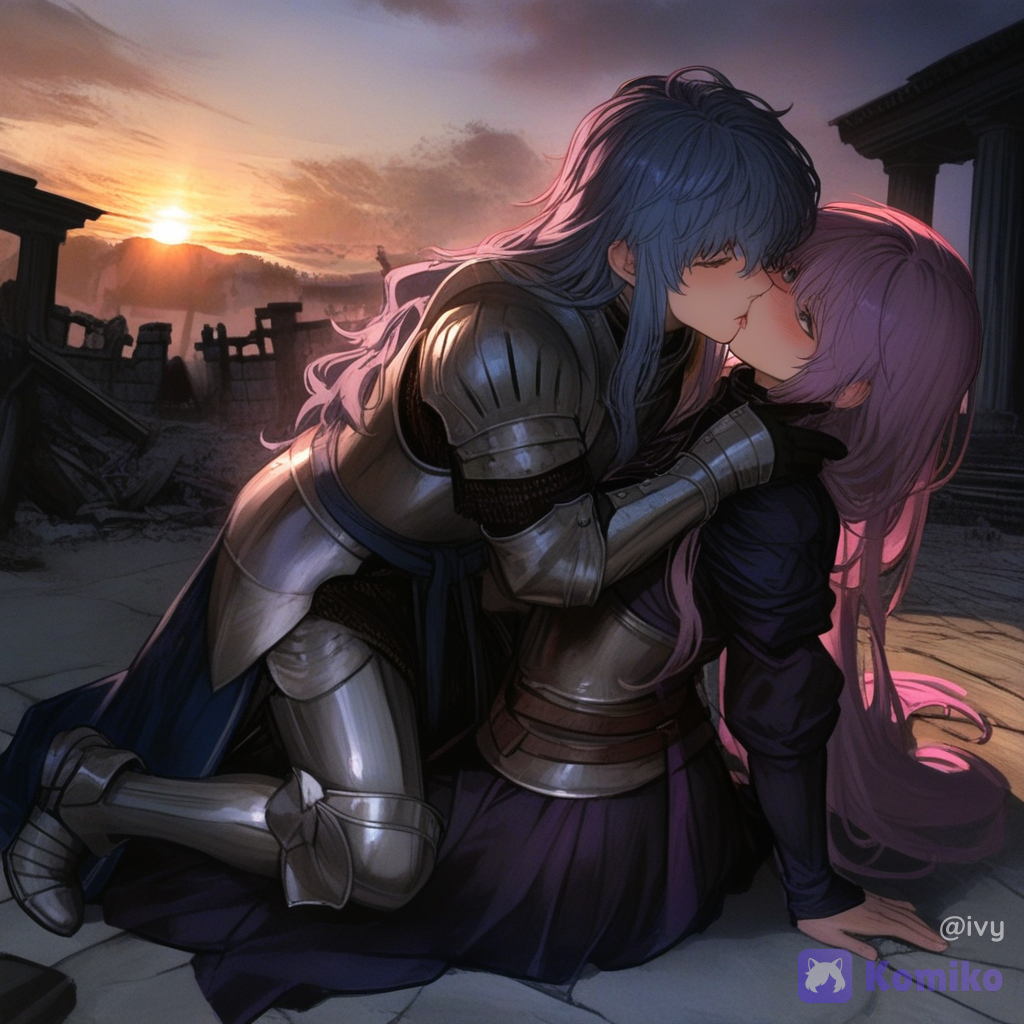 Beso al atardecer 💕🌅