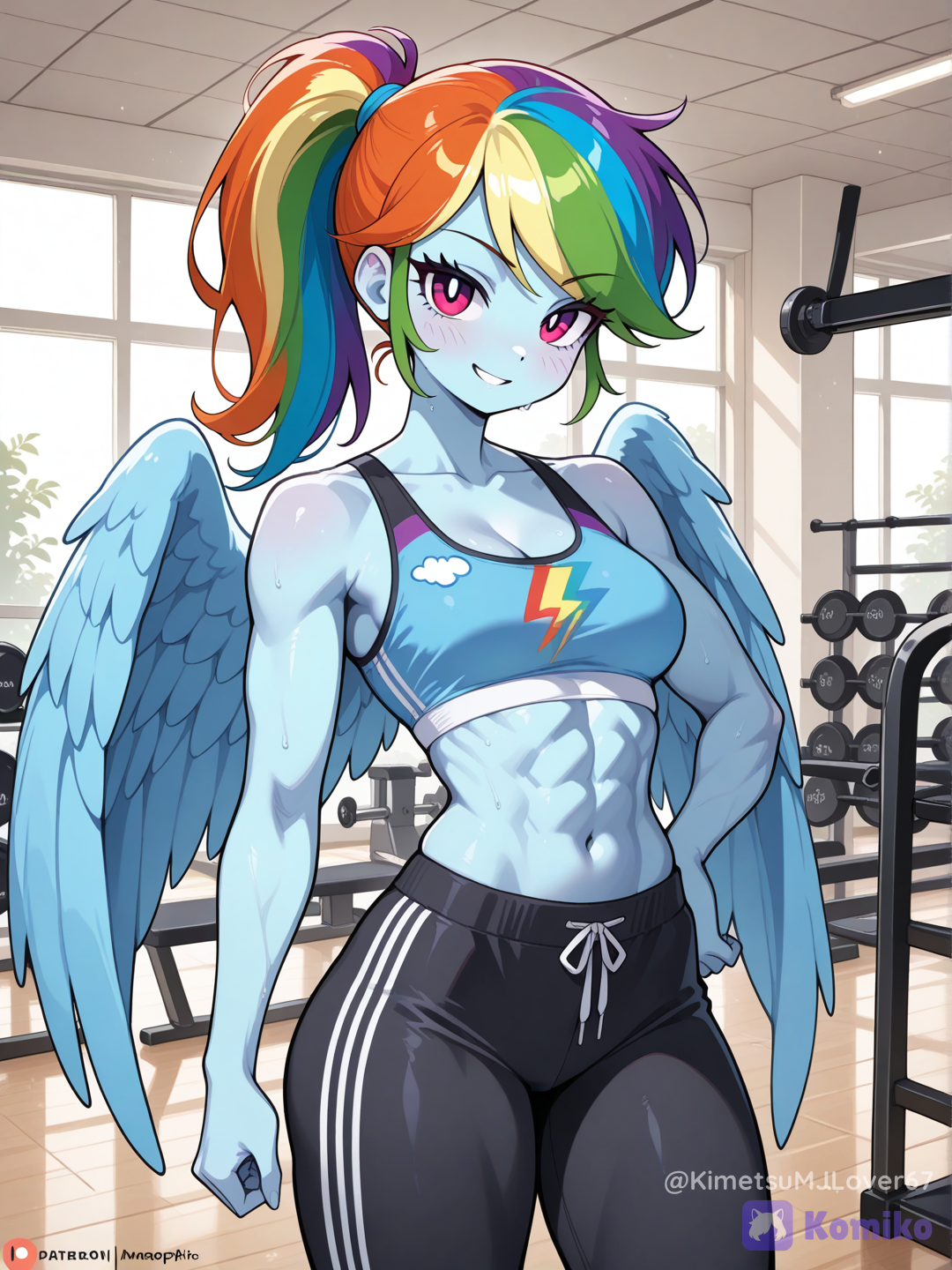 Rainbow Dash at the gym 🩵