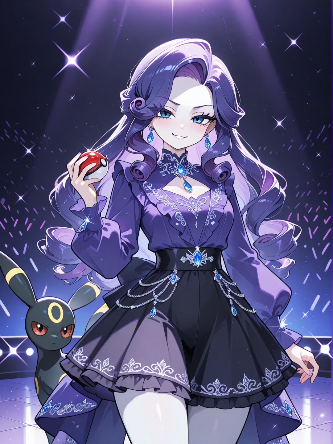 Rarity, dresseuse étincelante de type ténèbres.