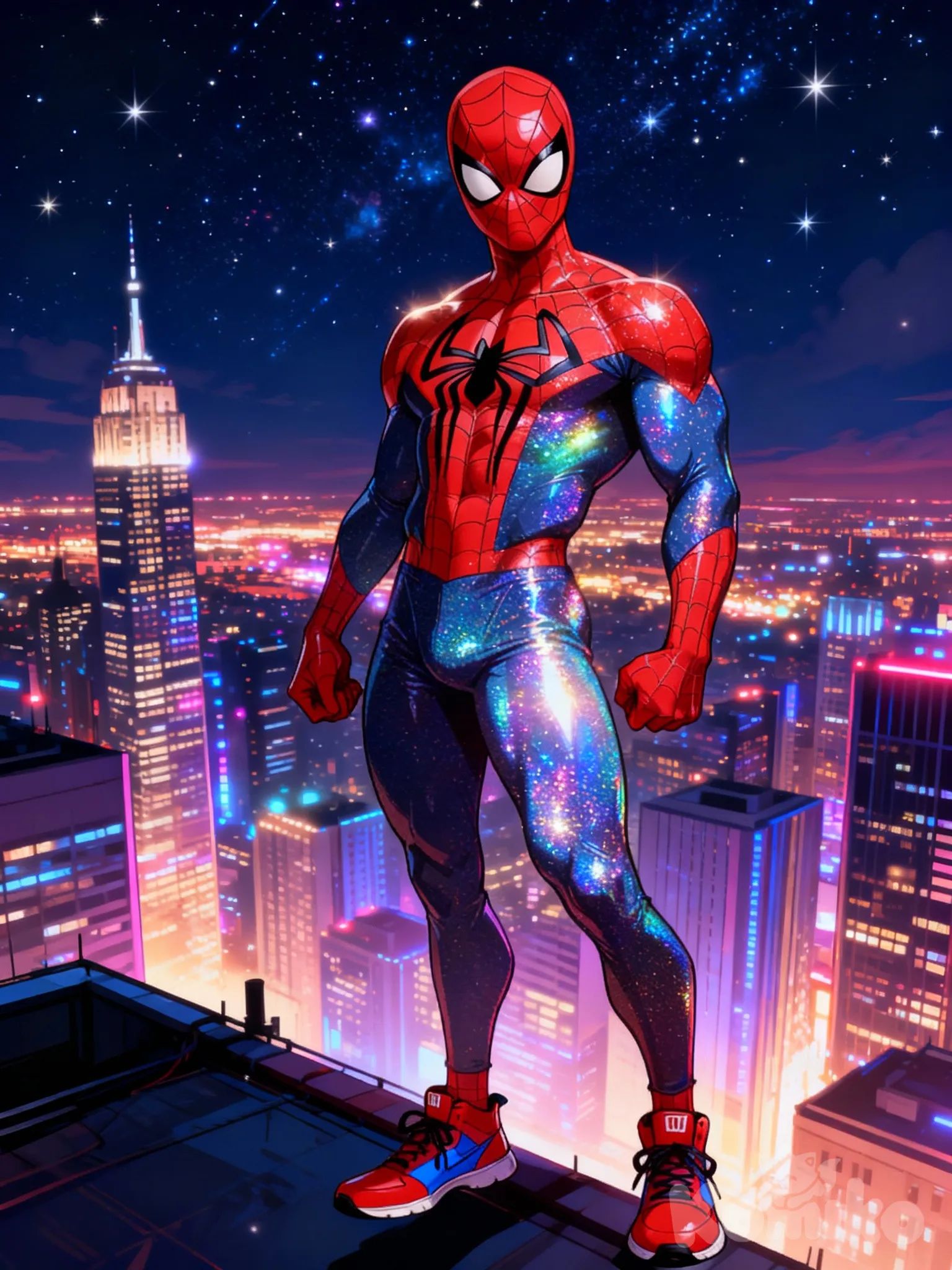 @Spider-Man Vigilando la ciudad oscura