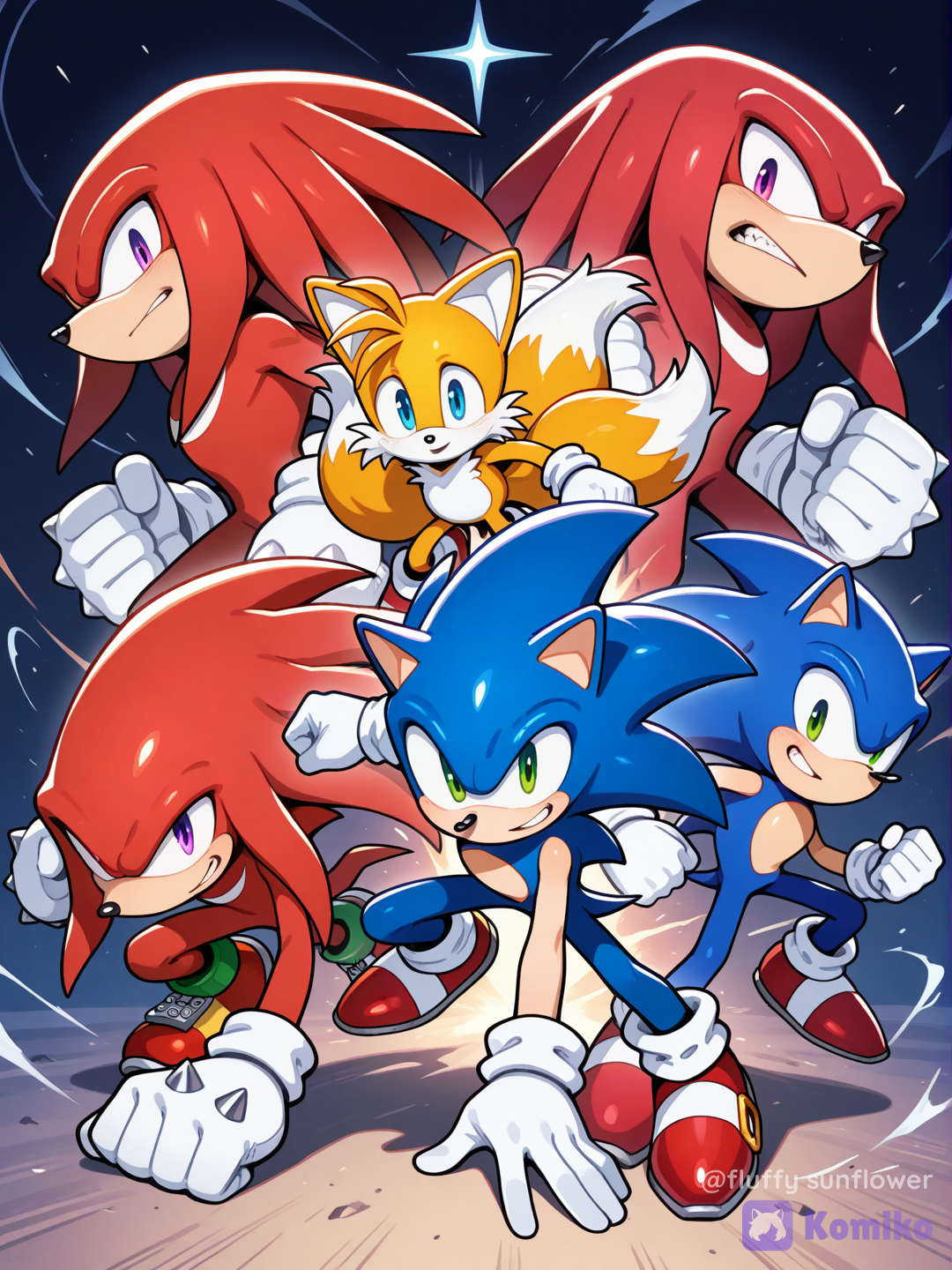 @sonic the hedgehog, @tails (sonic), @knuckles 