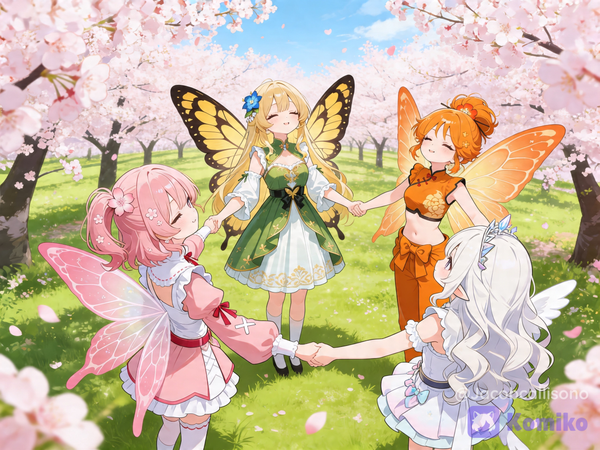 Cherry and the others closing their eyes