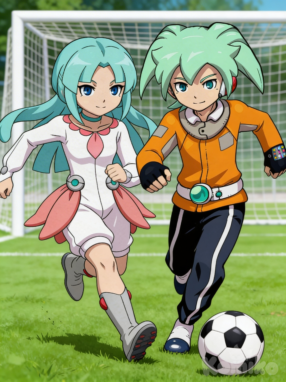 Playing soccer on a date