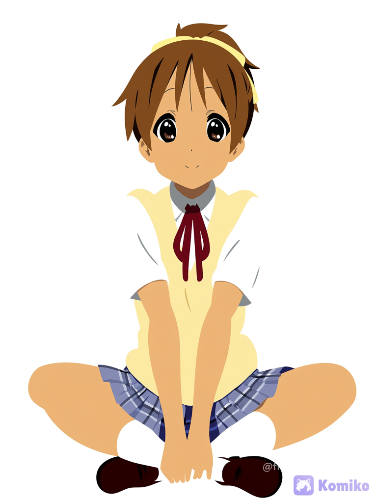 Hirasawa Ui Sitting Girl Indian Style