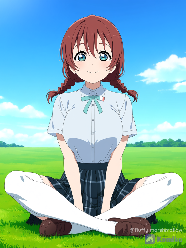 Emma Verde Sitting on Grass