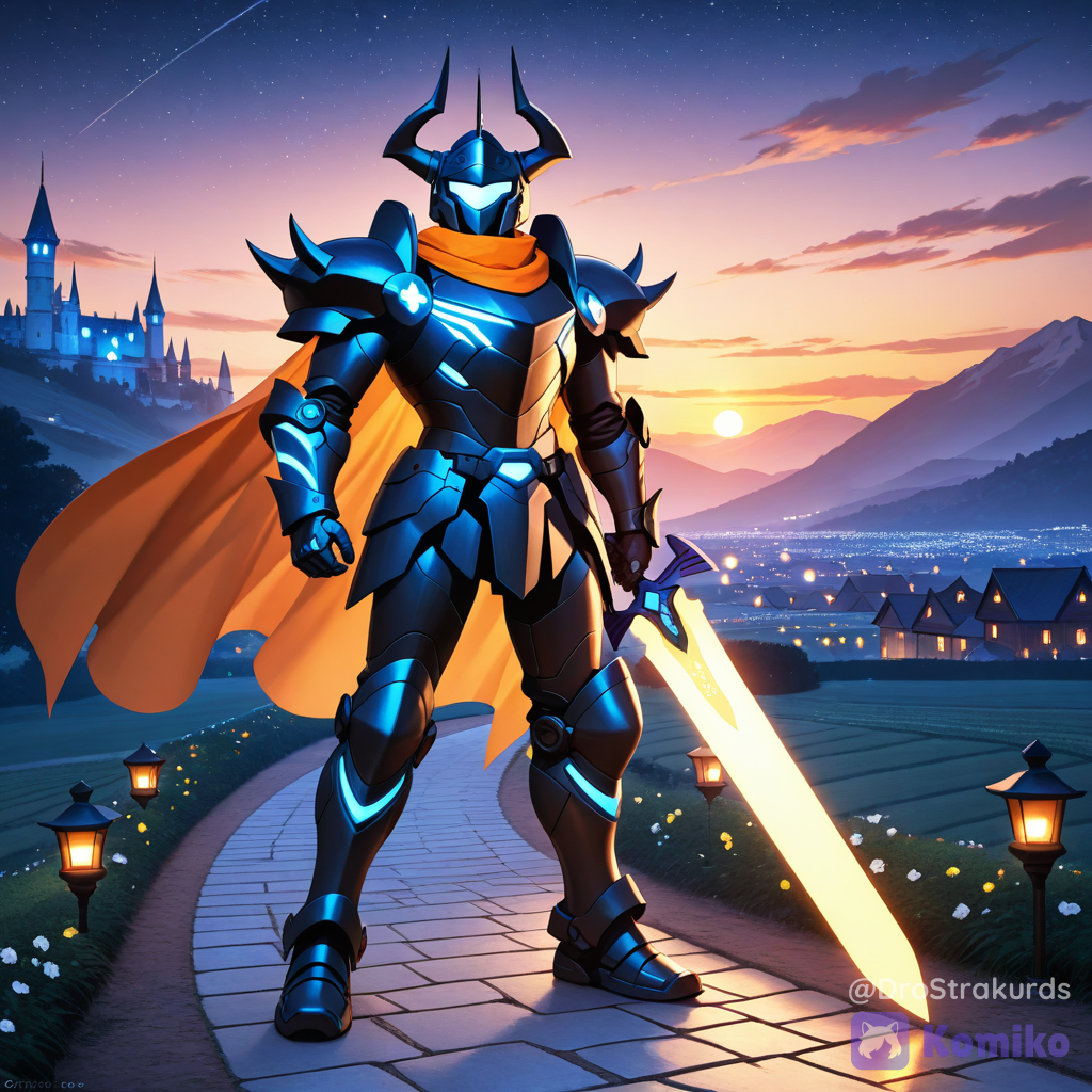 A High-tech Wandering Futuristic Knight 