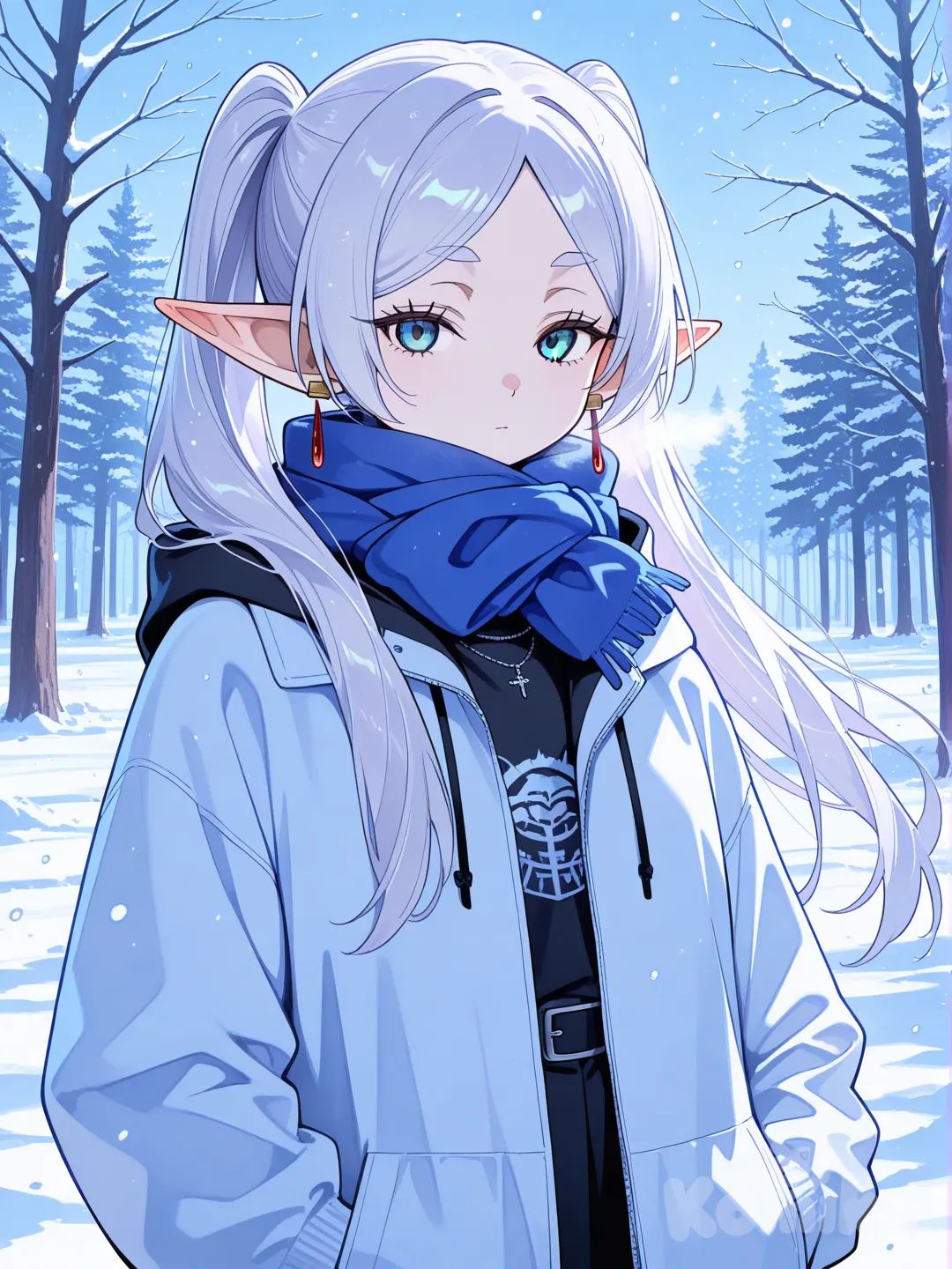 Frieren in snowing