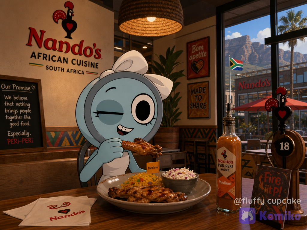 connie eating at nandos
