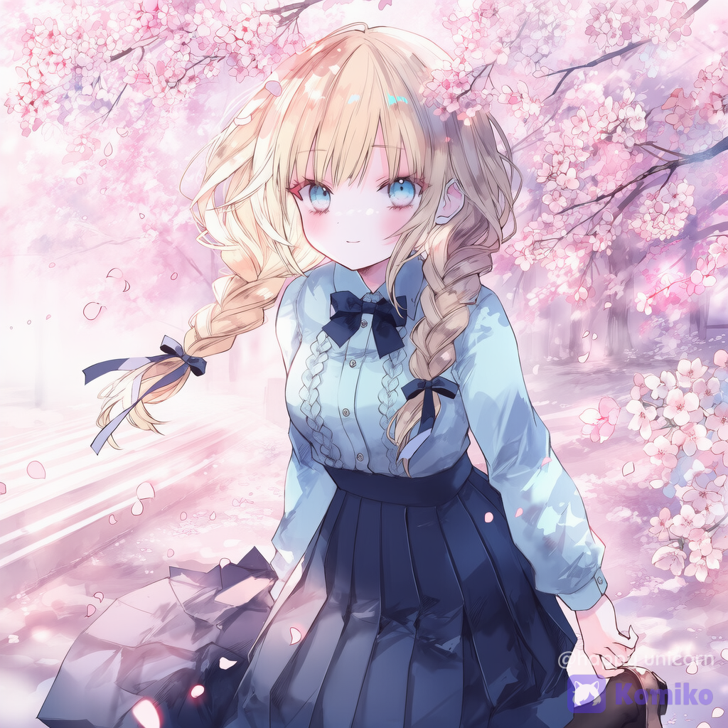 Kanae under the cherry blossoms