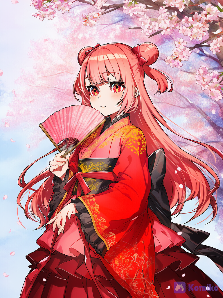 Suyin with cherry blossoms