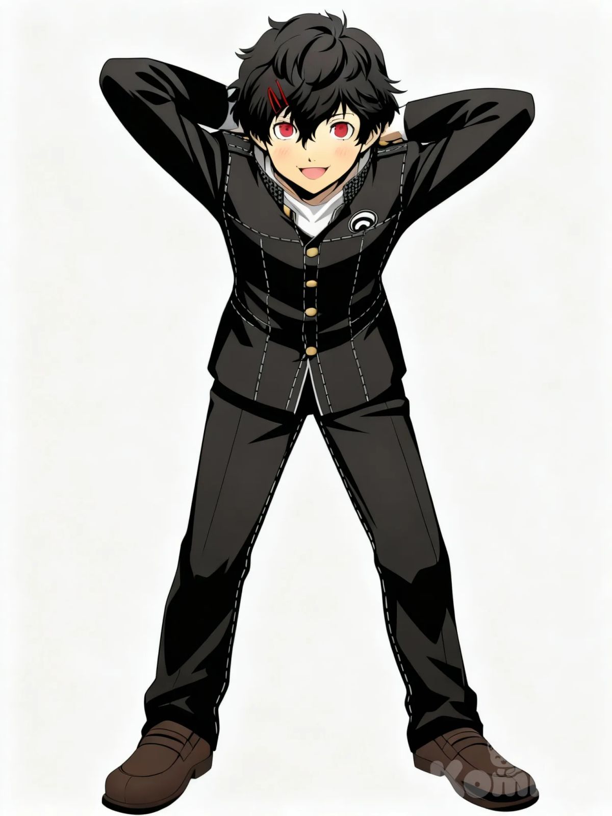 @akkinoru-xTLC, arms behind head, smile, slight blush
