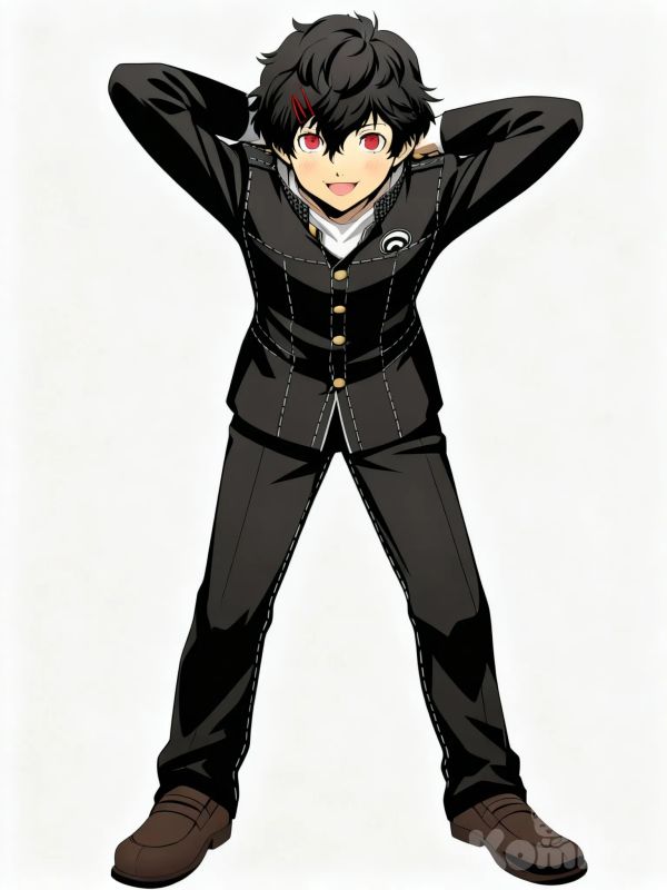 @akkinoru-xTLC, arms behind head, smile, slight blush