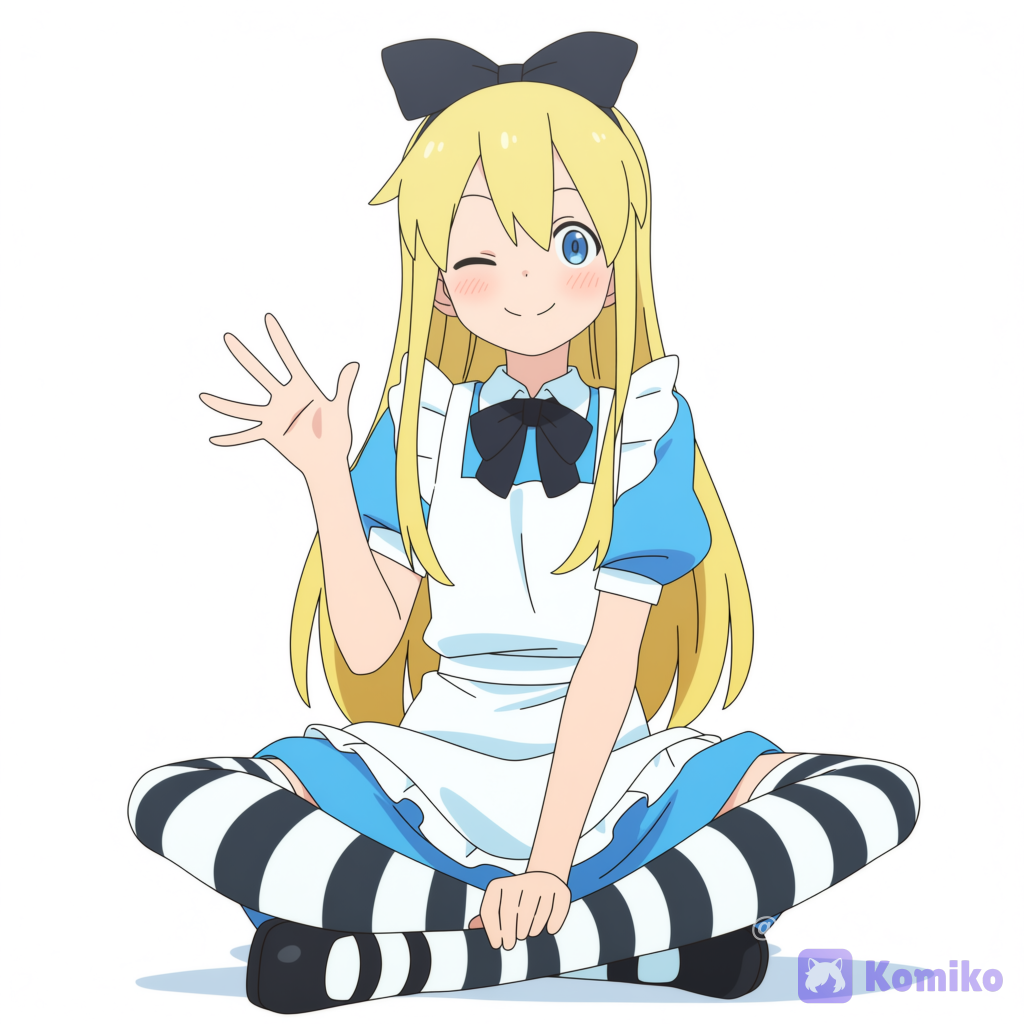 Alice waving at you
