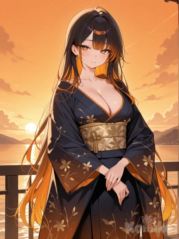 In the sunset ~•*+👘☀️🌅