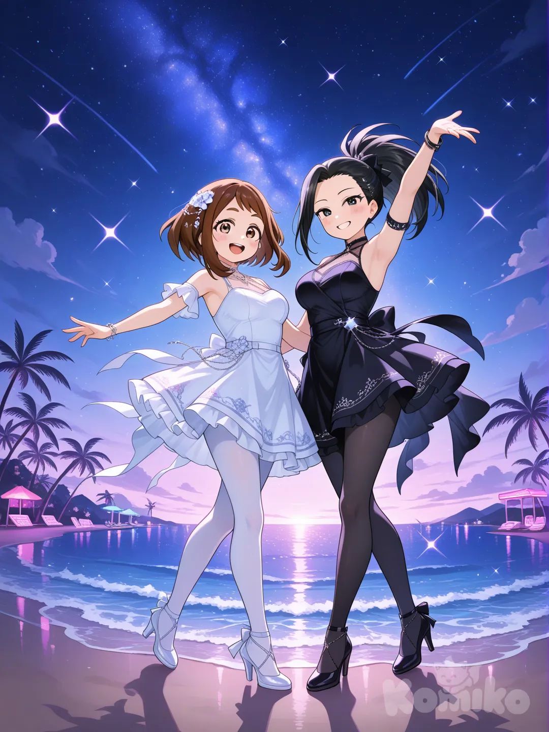 night at the beach