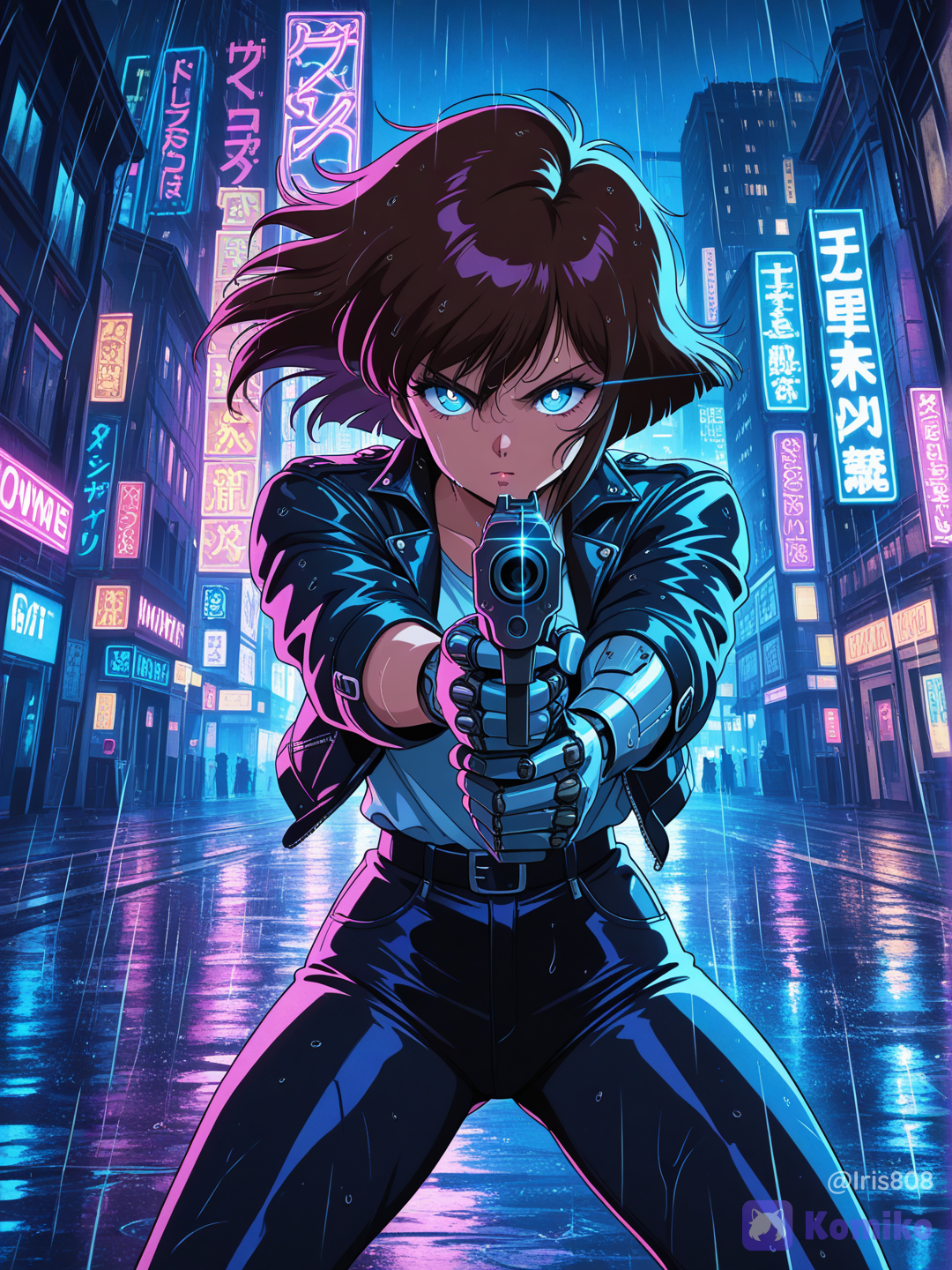1980's cyberpunk movie poster