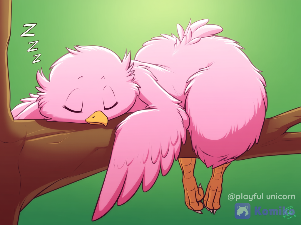 birdie sleeping