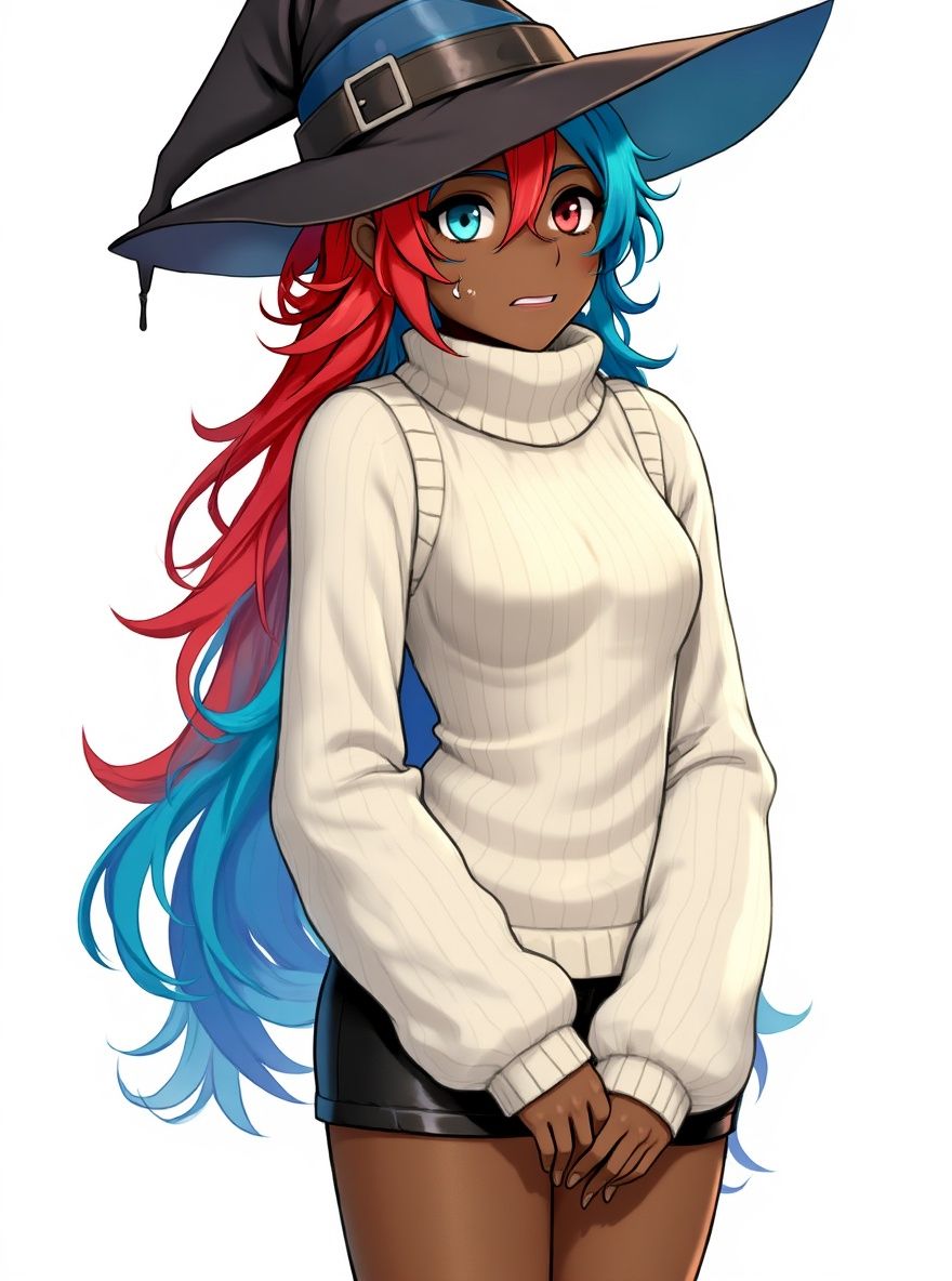 Didkuj is trying on a new sweater, but mysteriously she seems nervous about something?